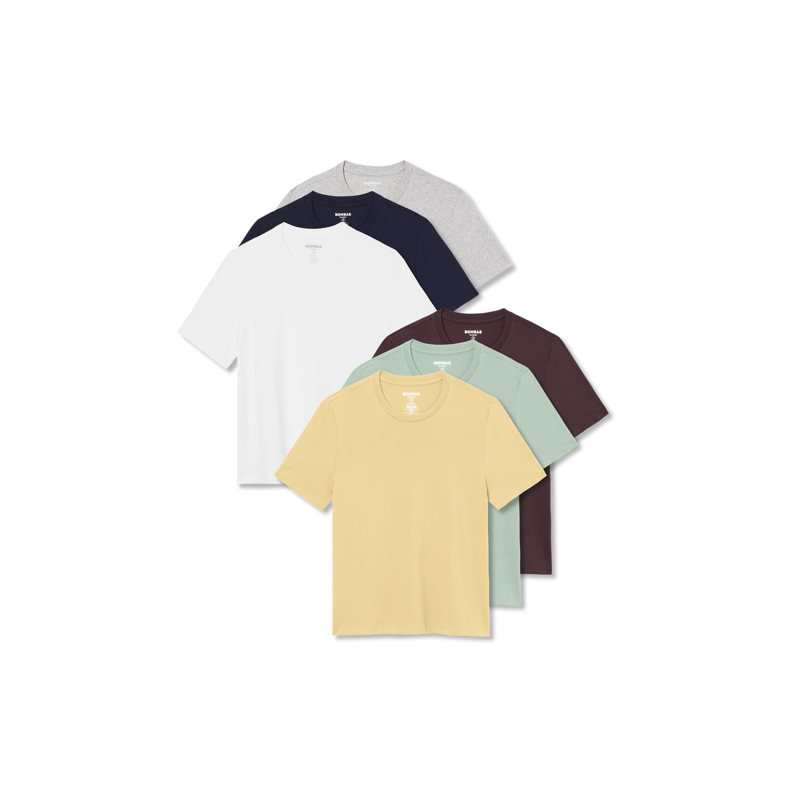 Women's Pima Cotton Crew Neck T-Shirt 6-Pack - All Spice Mint Meringue Mix L