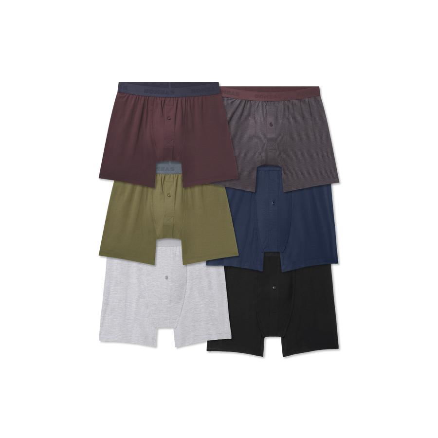 Men's Cotton Modal Blend Boxer 6-Pack - Second Everyday Comfort