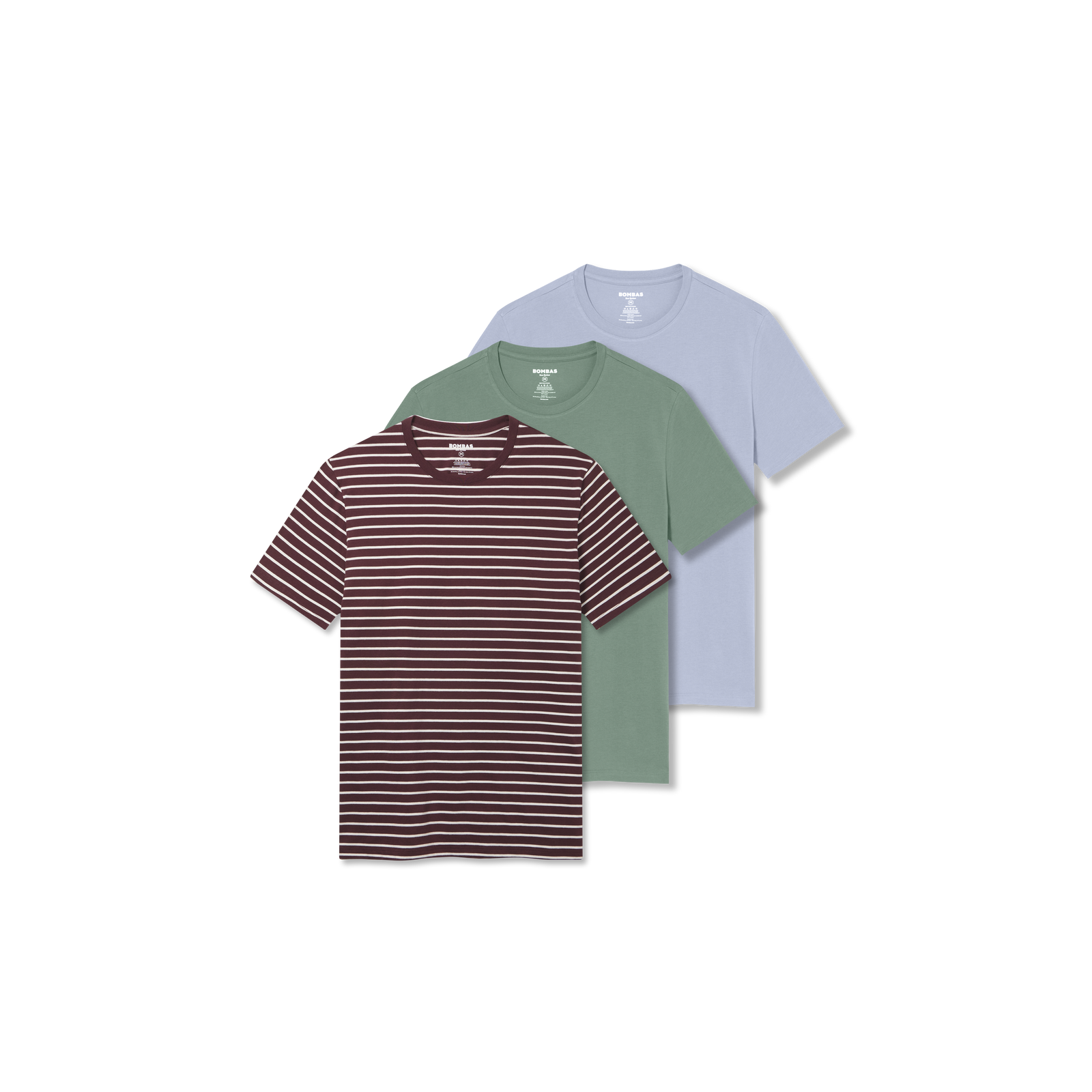 Men's Pima Cotton Crew Neck T-Shirt 3-Pack - All Spice Sage Blue Mix L