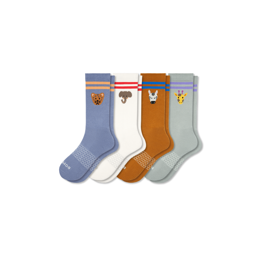 Women's Safari Stripe Calf Sock 4-Pack - Modern School Pair