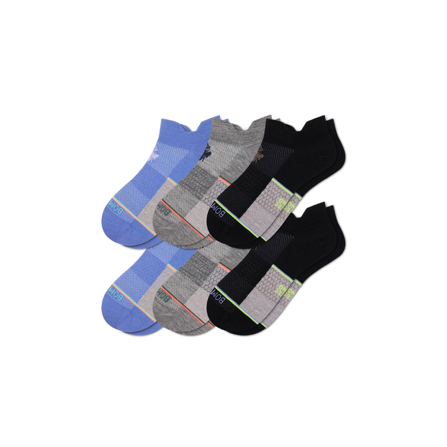 Men's UltraLite Sport Merino Wool Blend Ankle Sock 6-Pack - Trail Low Cut Step