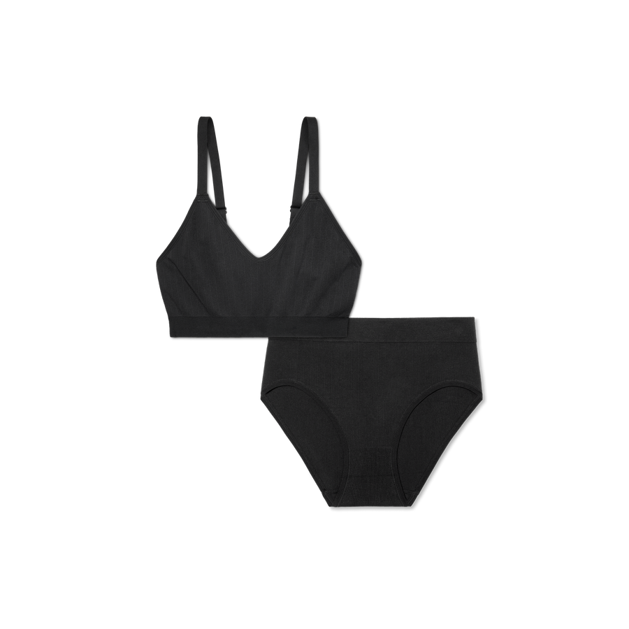Women’s Seamless Scoop Bralette + High Rise Brief Pack - Gentle Comfort Hold