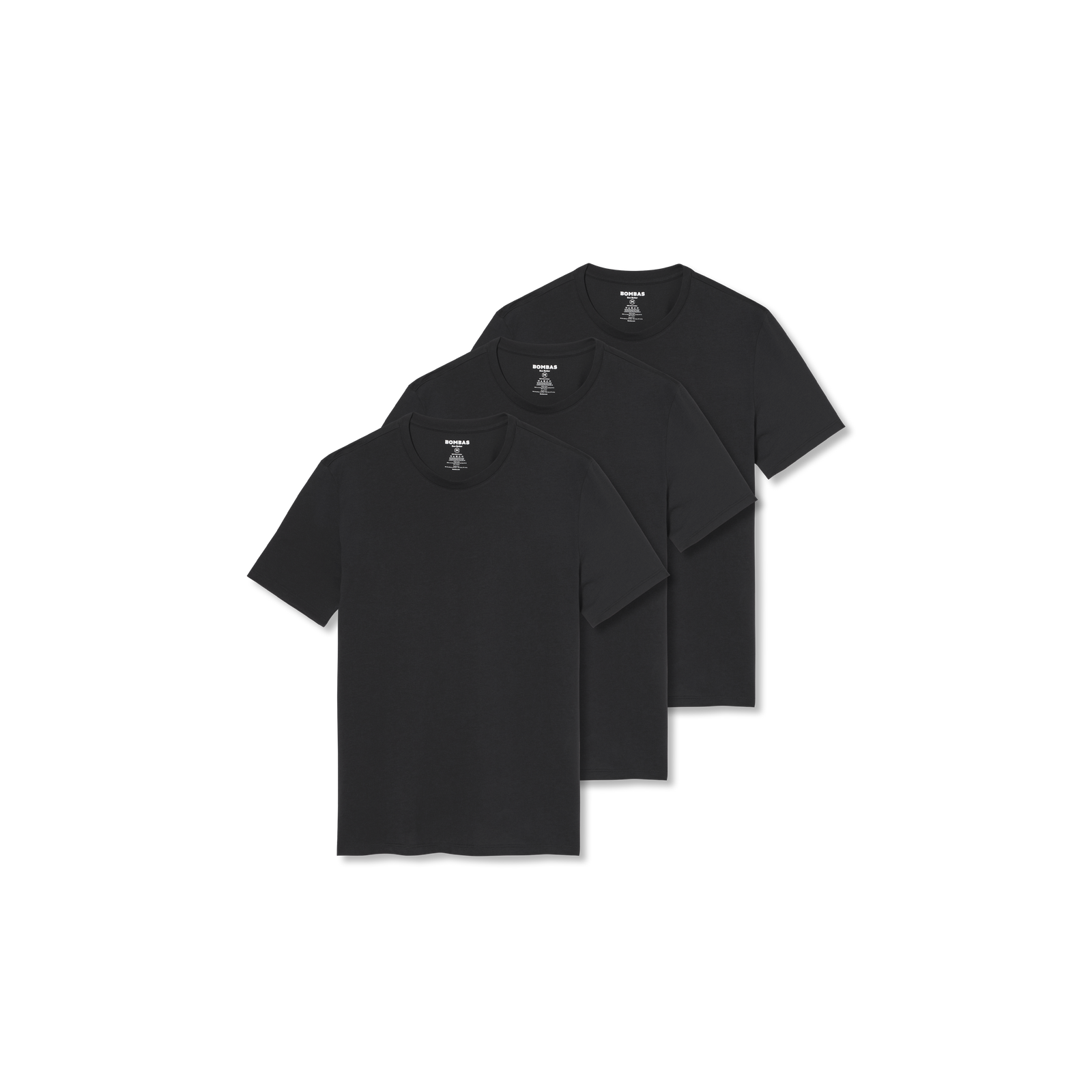 Men's Pima Cotton Crew Neck T-Shirt 3-Pack - Black L