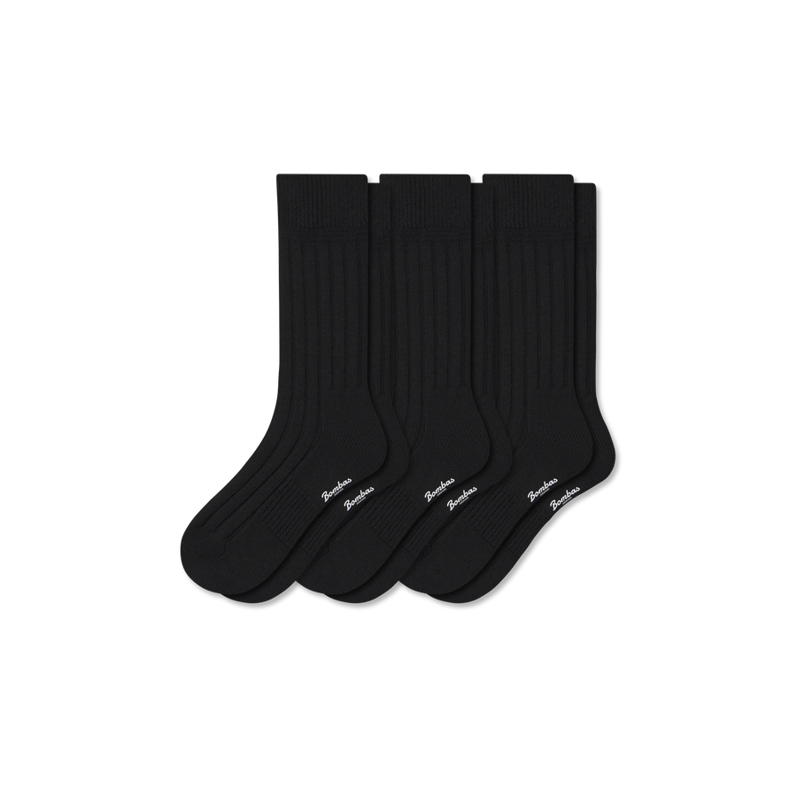 Women's Merino Cashmere Blend Rib Calf Sock 3-Pack - Easy Lounge Cushion