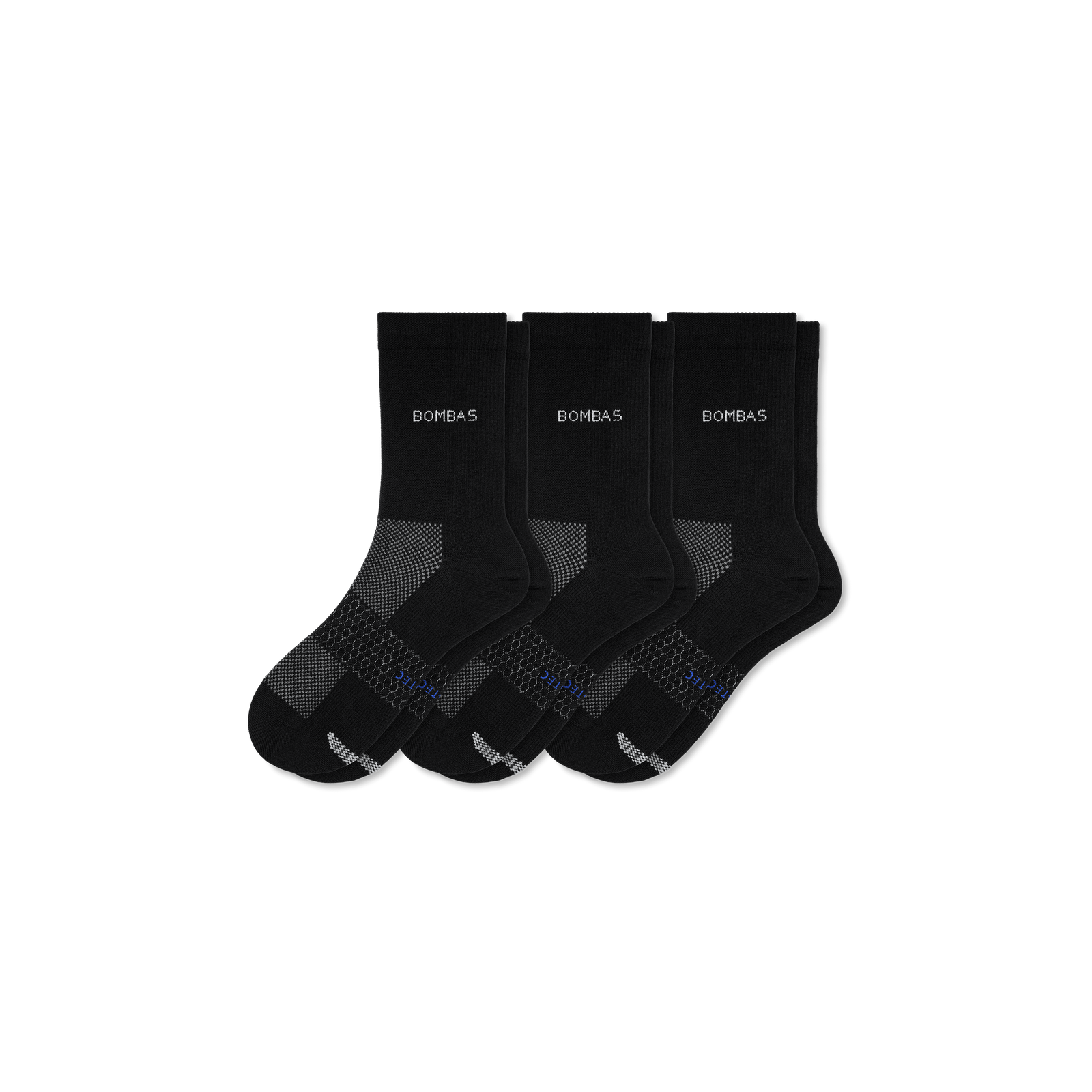 Lightweight Athletic Half-Calf Sock 3-Pack - Black