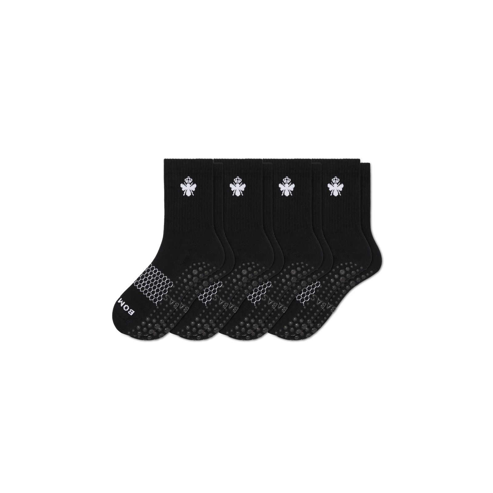 Men's Gripper Half Calf Sock 4-Pack - Black Mix L