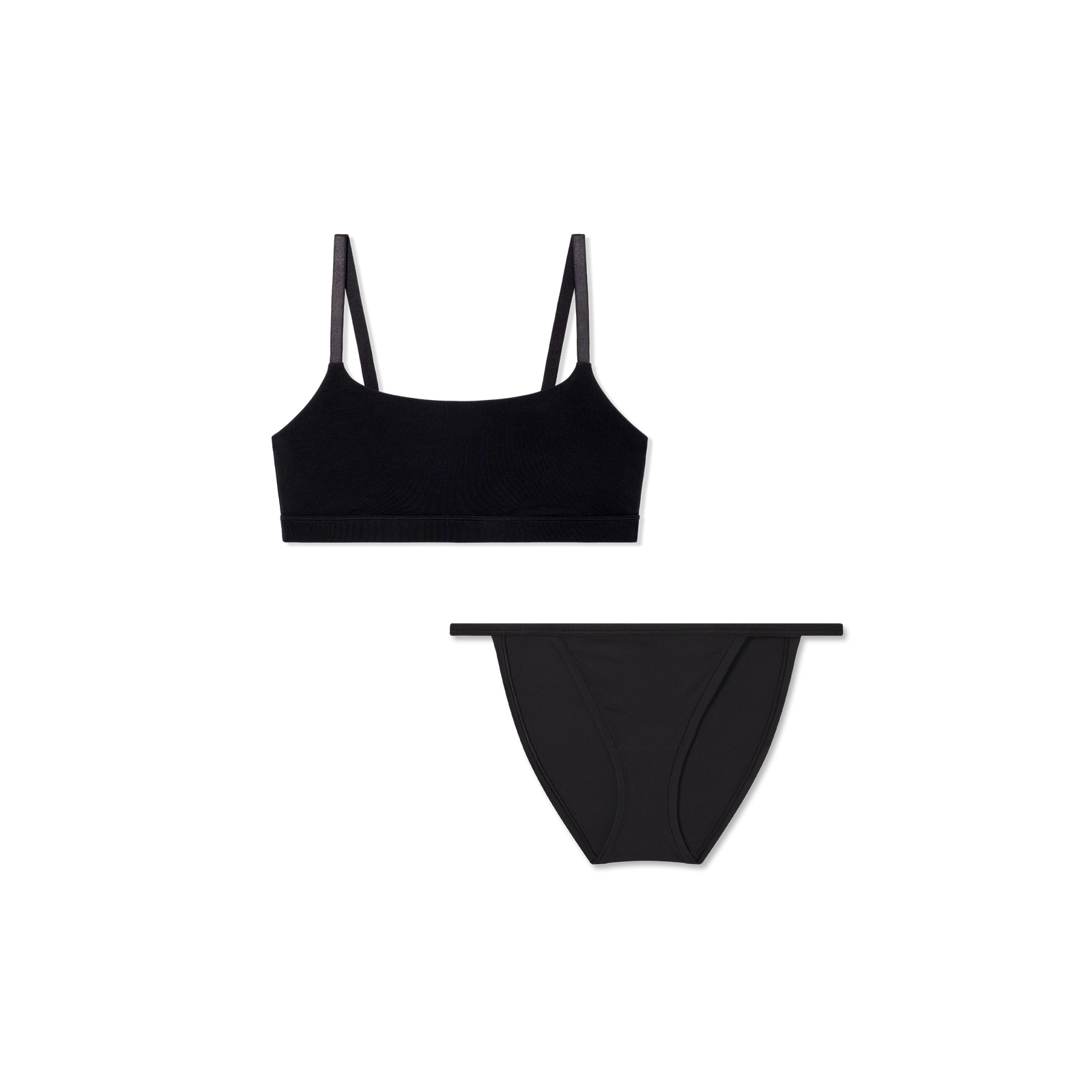 Womenâ€™s Super Soft Bralette + String Bikini Pack - Black L