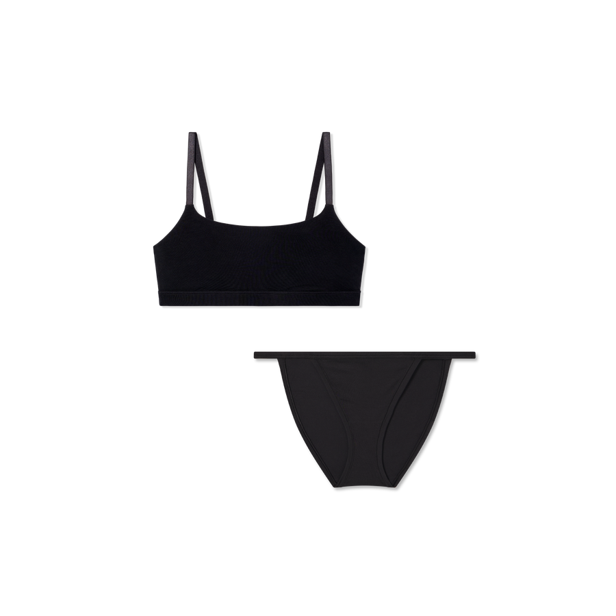 Women’s Super Soft Scoop Bralette + String Bikini Pack - Everyday Support