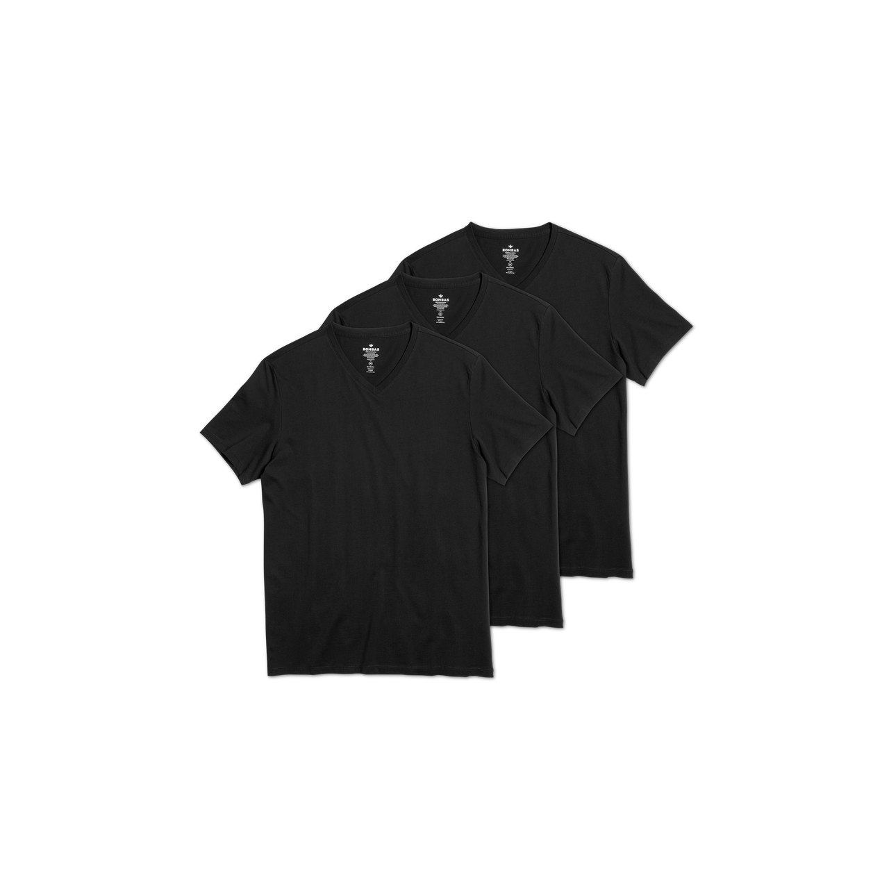 Men's Pima Cotton V-Neck T-Shirt Black 3-Pack L