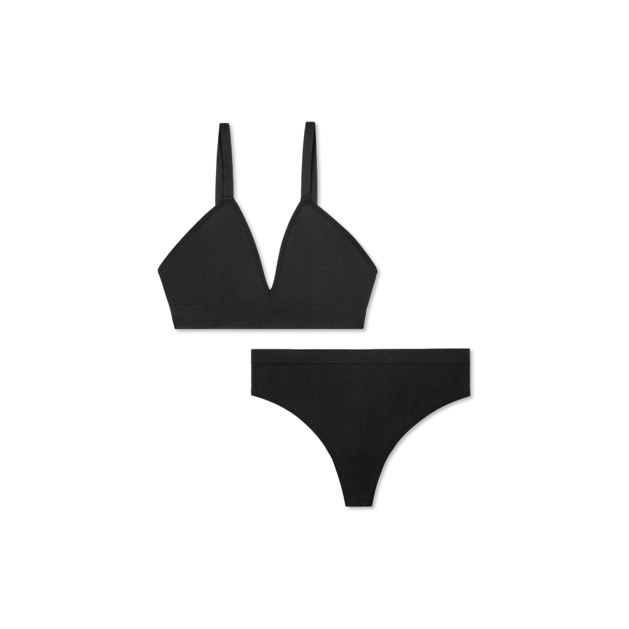 Women's Seamless Triangle Bralette + Thong Pack - Daily Fit Shape