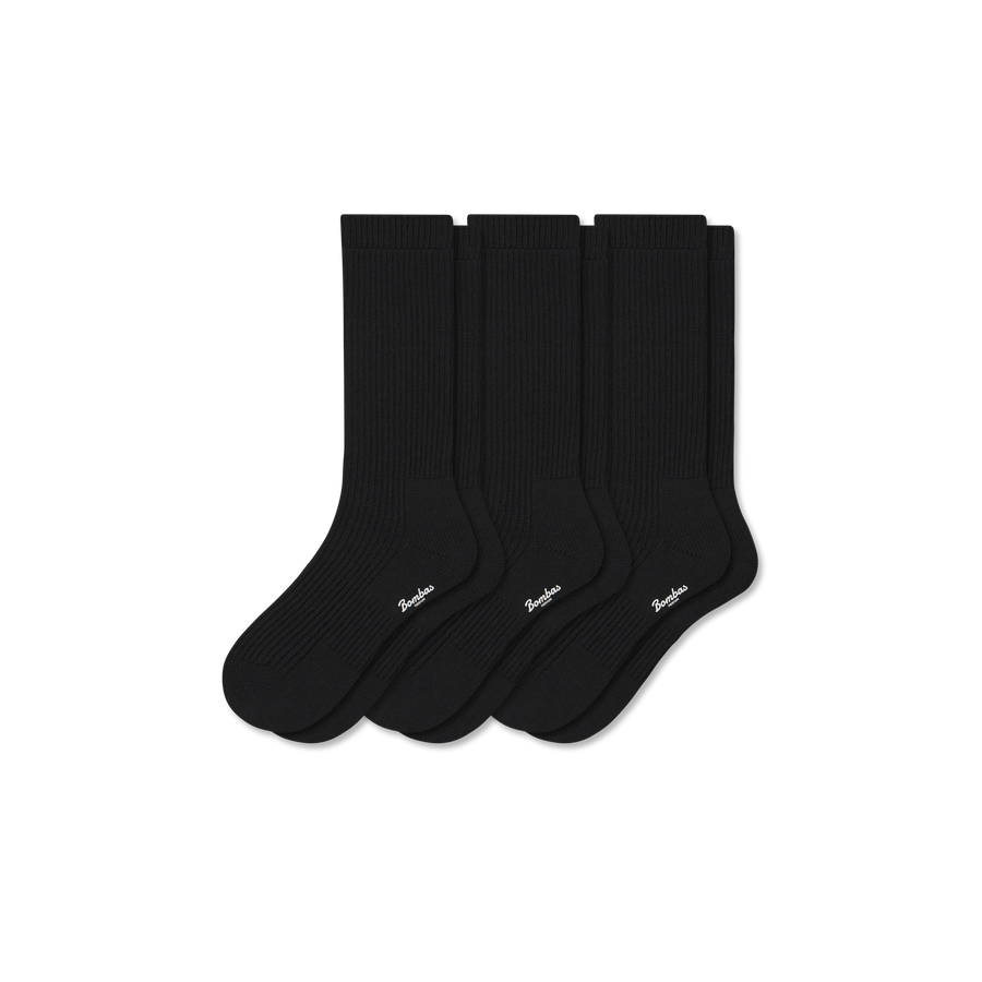 Women's Merino Cashmere Blend Fine Rib Calf Sock 3-Pack - Steady Move