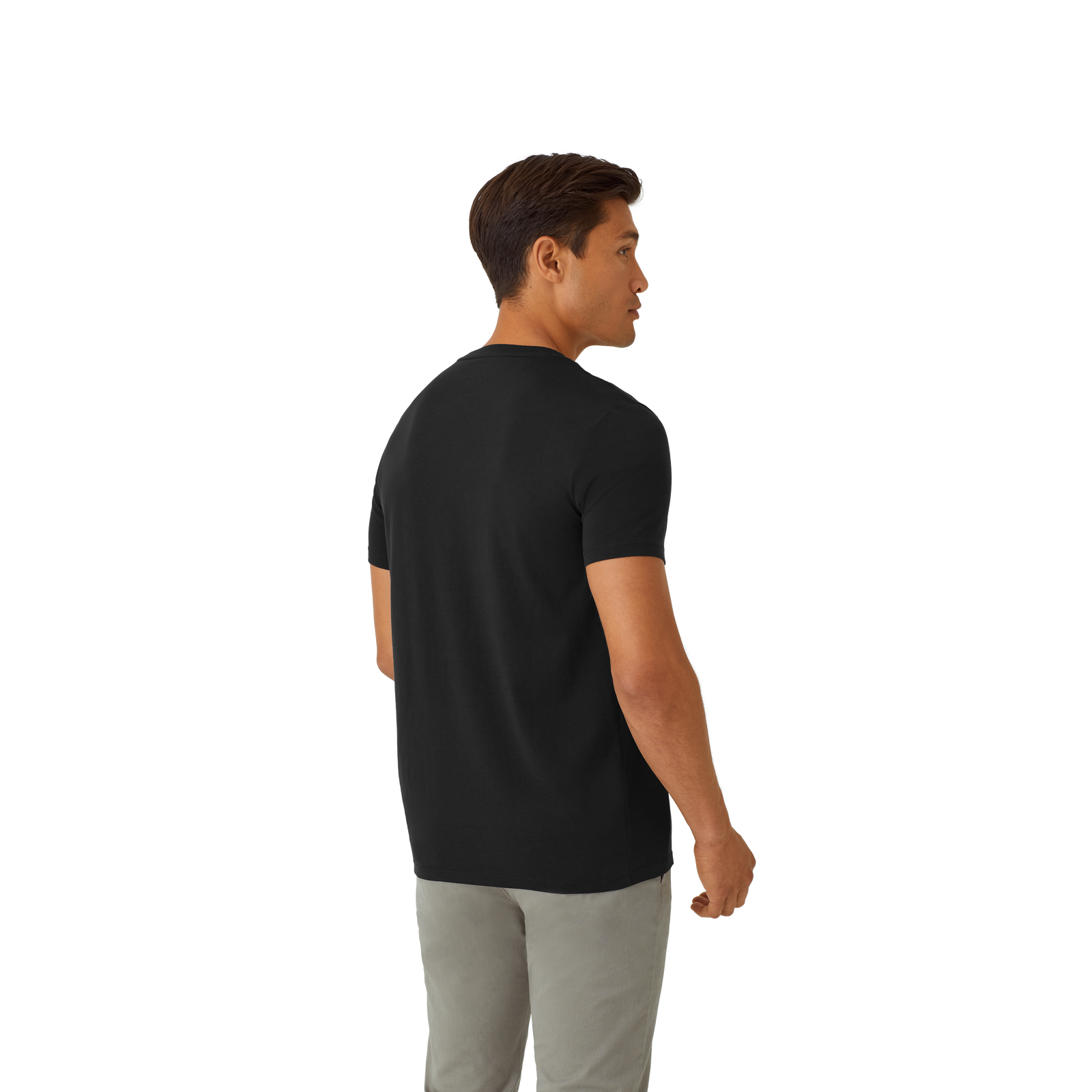Pima Cotton V-Neck T-Shirt Black MO2
