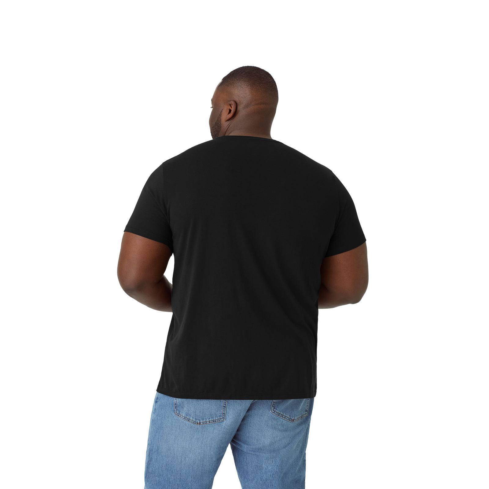 Pima Cotton Pocket Crew Neck T-Shirt Black MO2