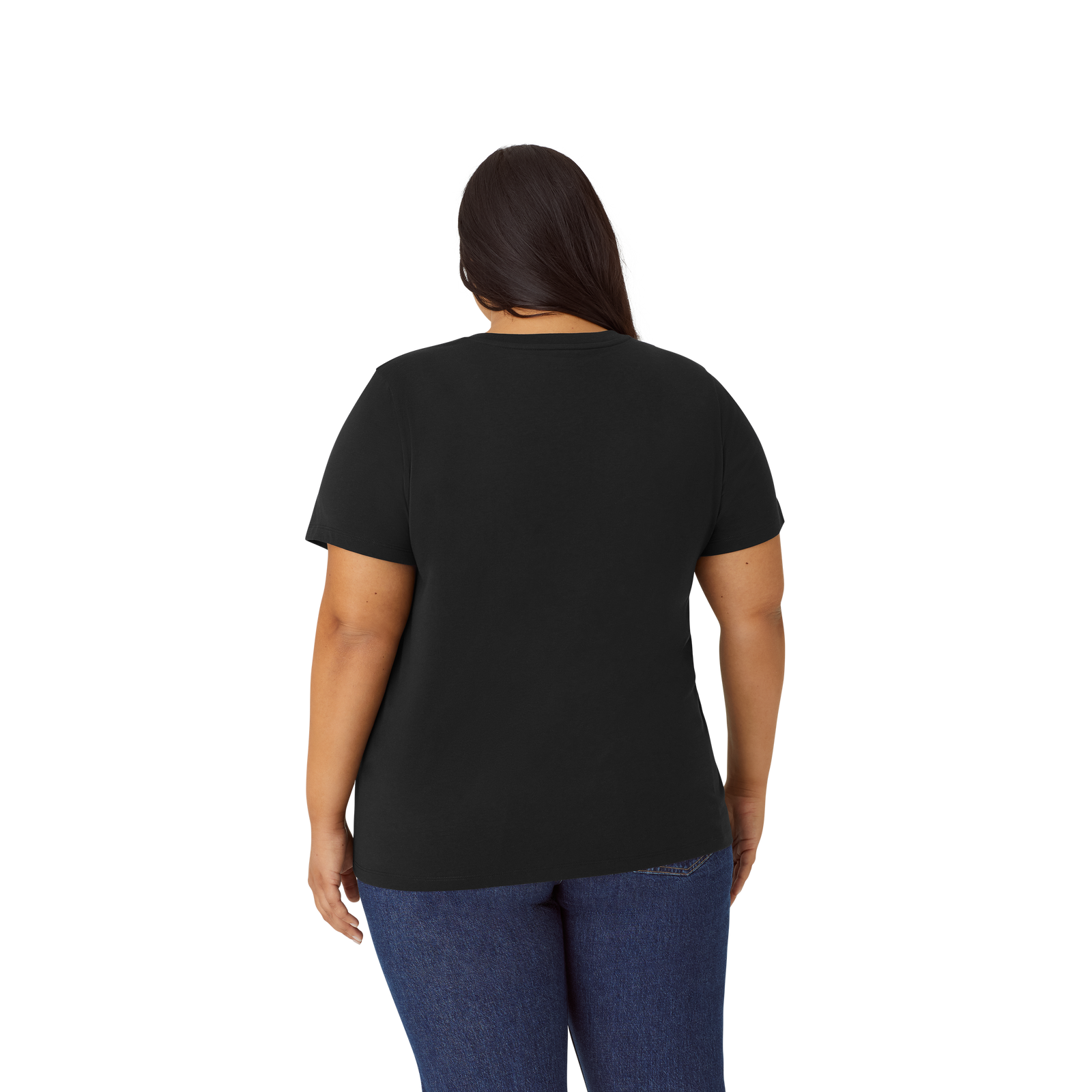Women's Pima Cotton V-Neck T-Shirt 6-Pack - black - 36