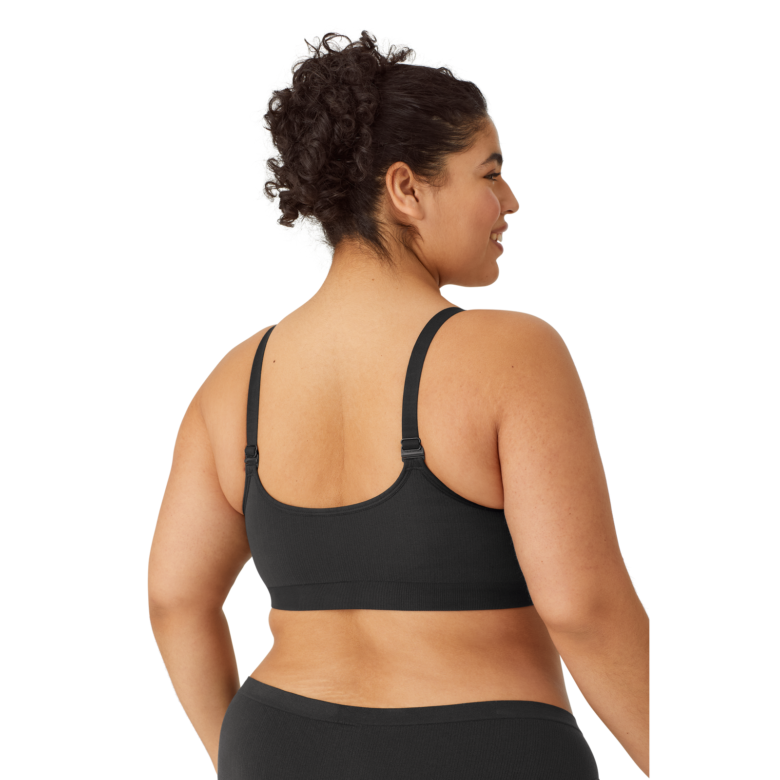 Ribbed Seamless Bralette Black WO3 Plus