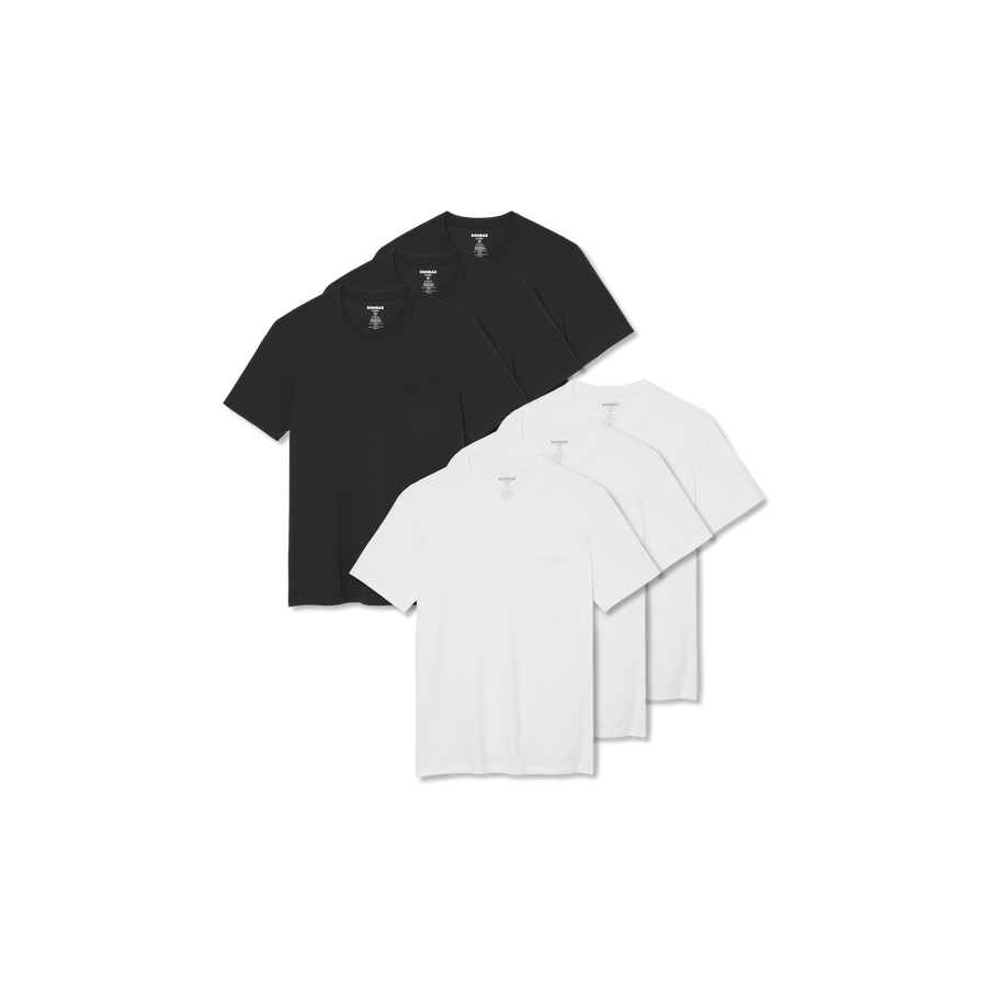 Men's Pima Cotton Pocket Crew Neck T-Shirt 6-Pack - Light Travel Wear