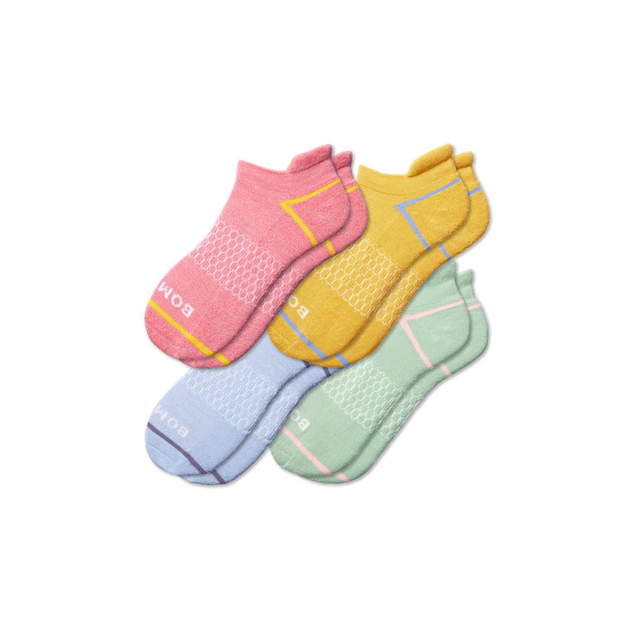 Women's Border Stripe Ankle Sock 4-Pack - Steady Hike Comfort