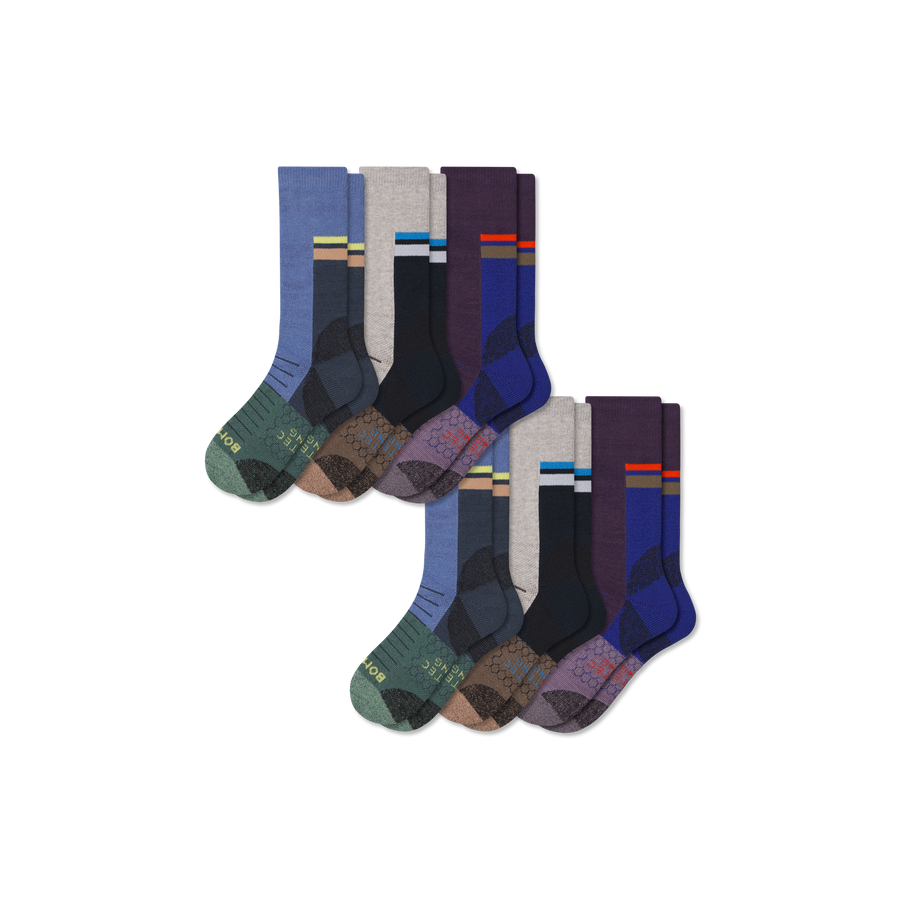 Men's Hiking Calf Sock 6-Pack - Modern School Comfort