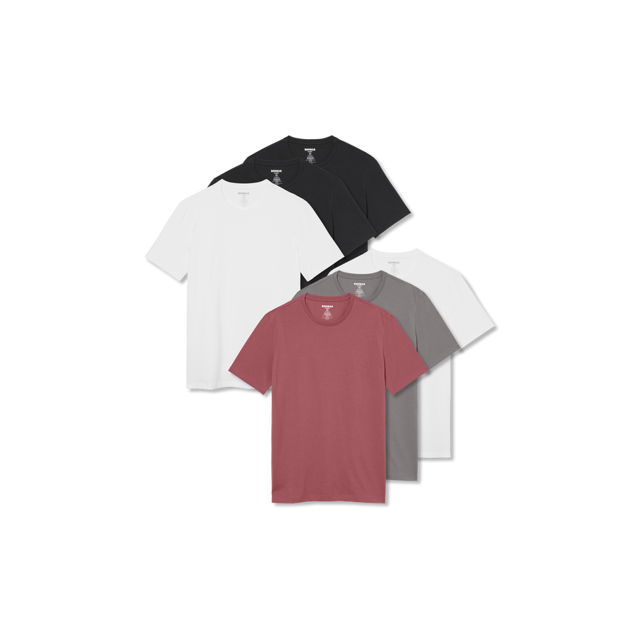 Men's Pima Cotton Slim Crew Neck T-Shirt 6-Pack - Modern Weekend Cut