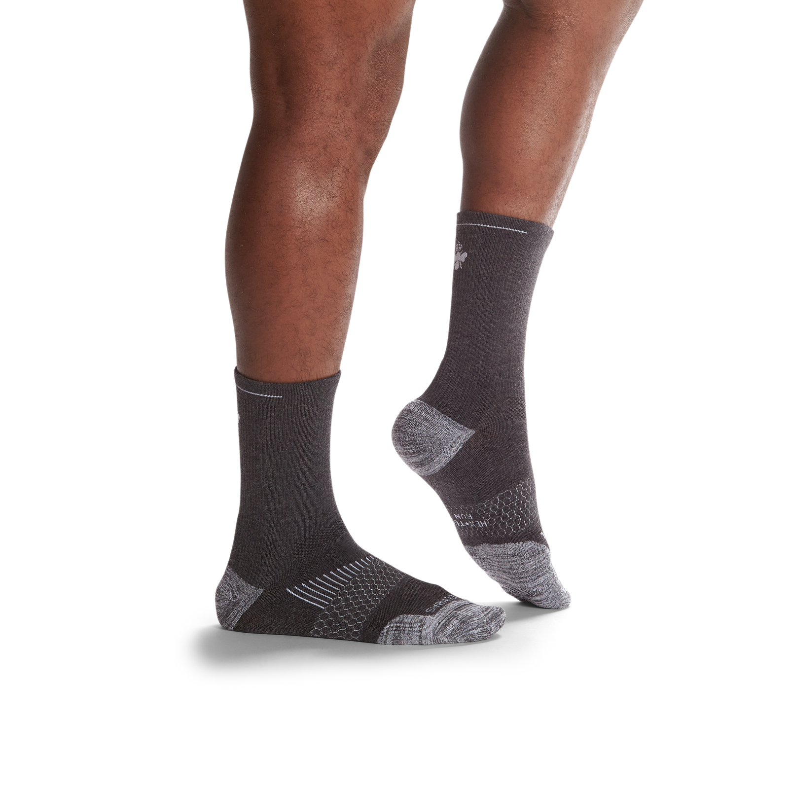 Men's Running Calf Sock 3-Pack - charcoal-bee - 39