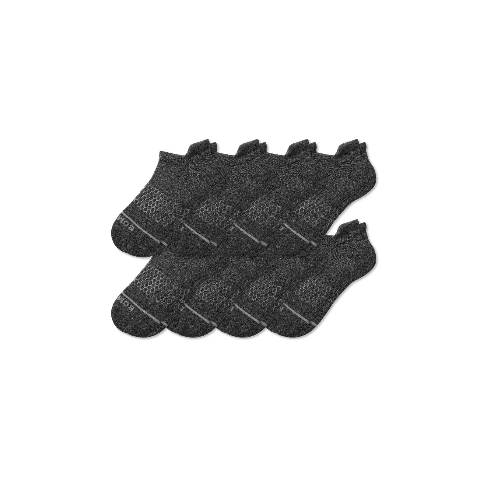 Merino Wool Blend Ankle Sock 8-Pack - charcoal L