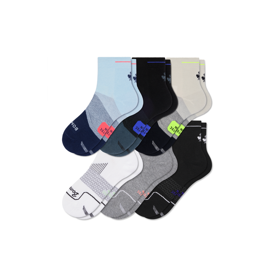 Men's Run Quarter Sock 6-Pack - Smooth Hike Comfort