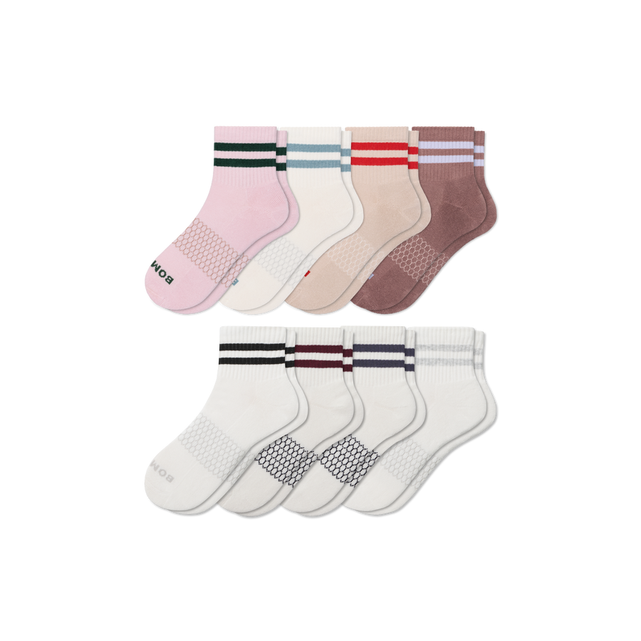 Women's Vintage Stripes Quarter Sock 8-Pack - Steady Studio Move