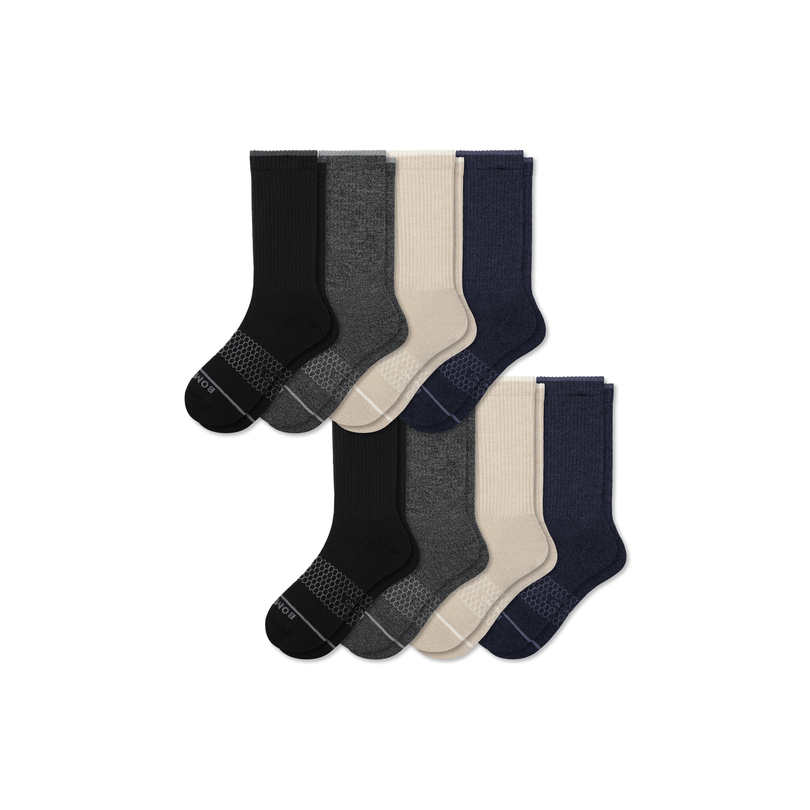 Men's Merino Wool Blend Calf Sock 8-Pack - Dark Mix
