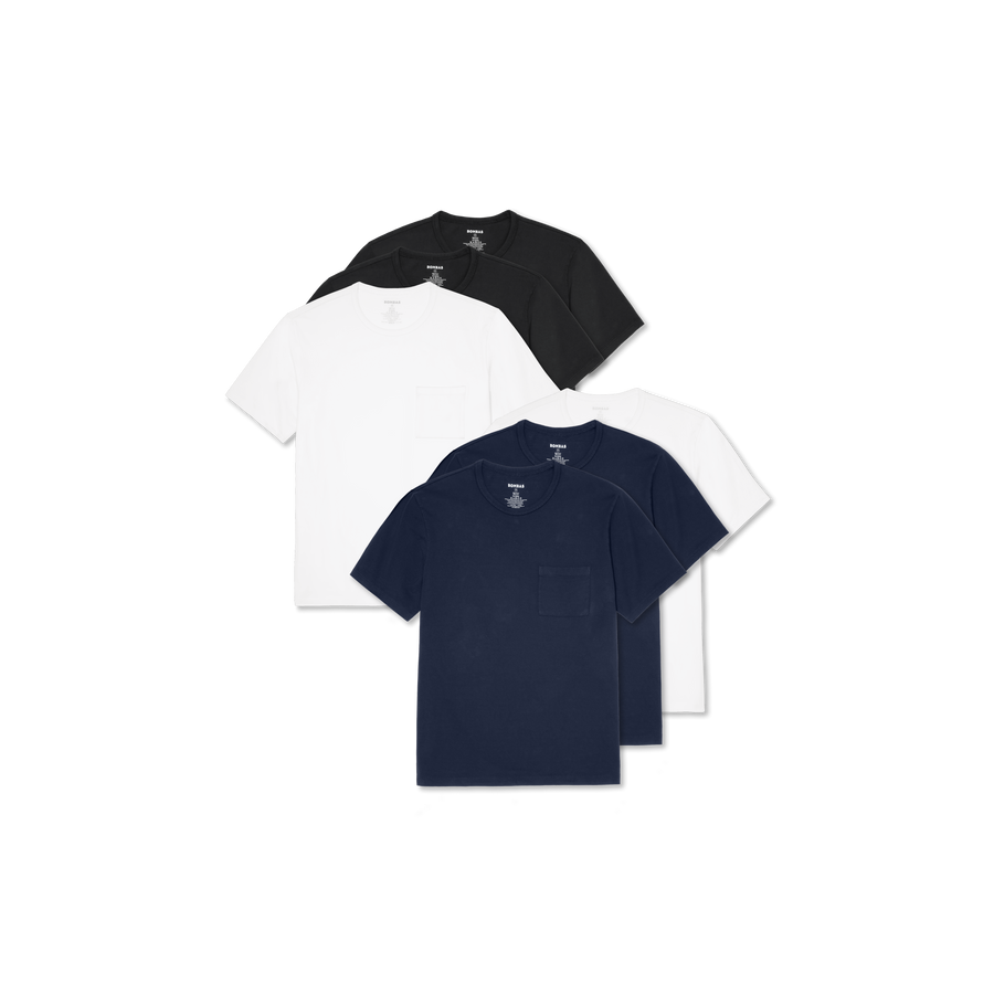 Men's Premium Weight Pocket Crew Neck T-Shirt 6-Pack - Light Tank Cut