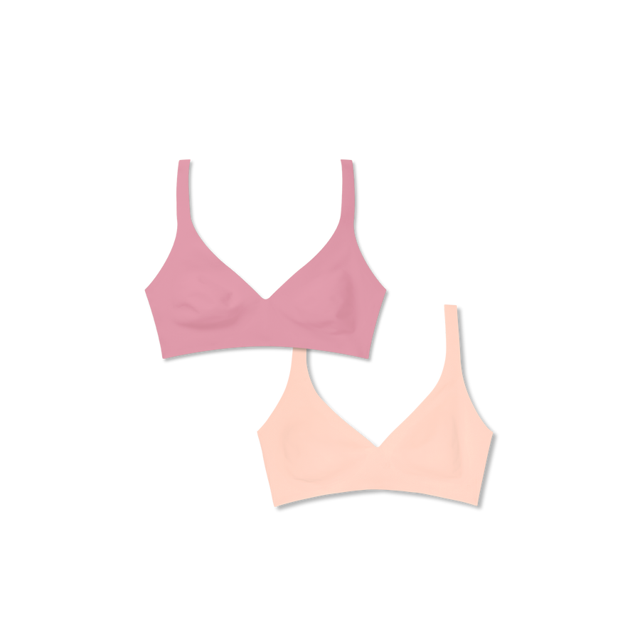 Women’s No Show Plunge Bralette 2-Pack - Clean Support Fit