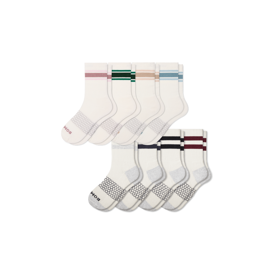 Women's Vintage Stripes Half Calf Sock 8-Pack - Fresh School Pair