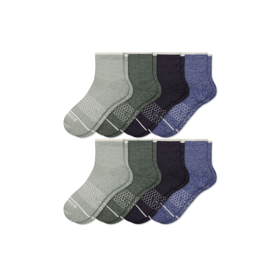 Women's Merino Wool Blend Quarter Sock 8-Pack - Light School Rotation