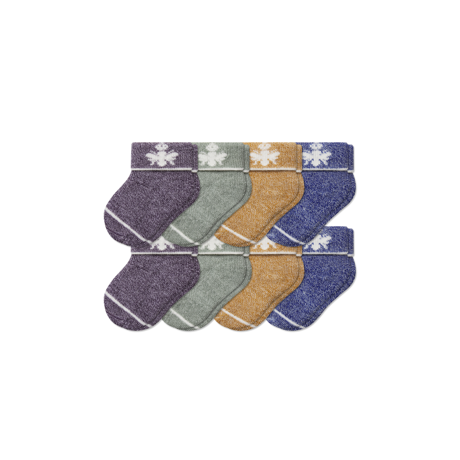 Baby Merino Wool Blend Calf Sock 8-Pack (0-6 Months) - Soft Shift Step