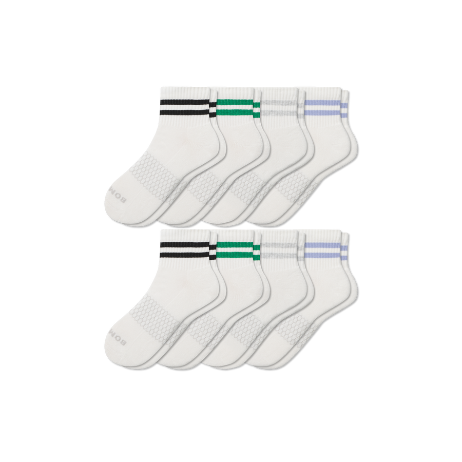 Men's Vintage Stripes Quarter Sock 8-Pack - Modern Ankle Comfort