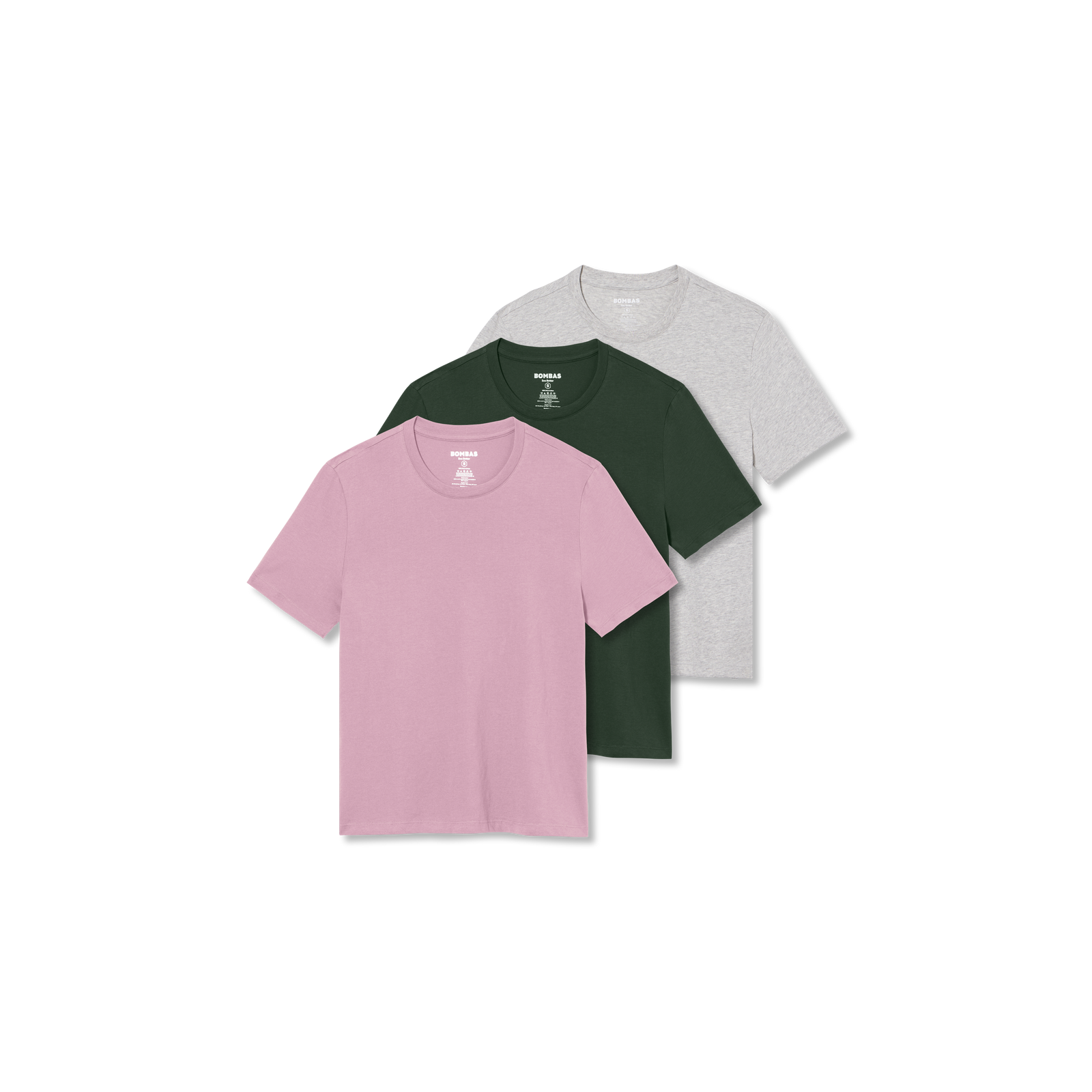 Women's Pima Cotton Crew Neck T-Shirt 3-Pack - Grey Mauve Elm Mix L