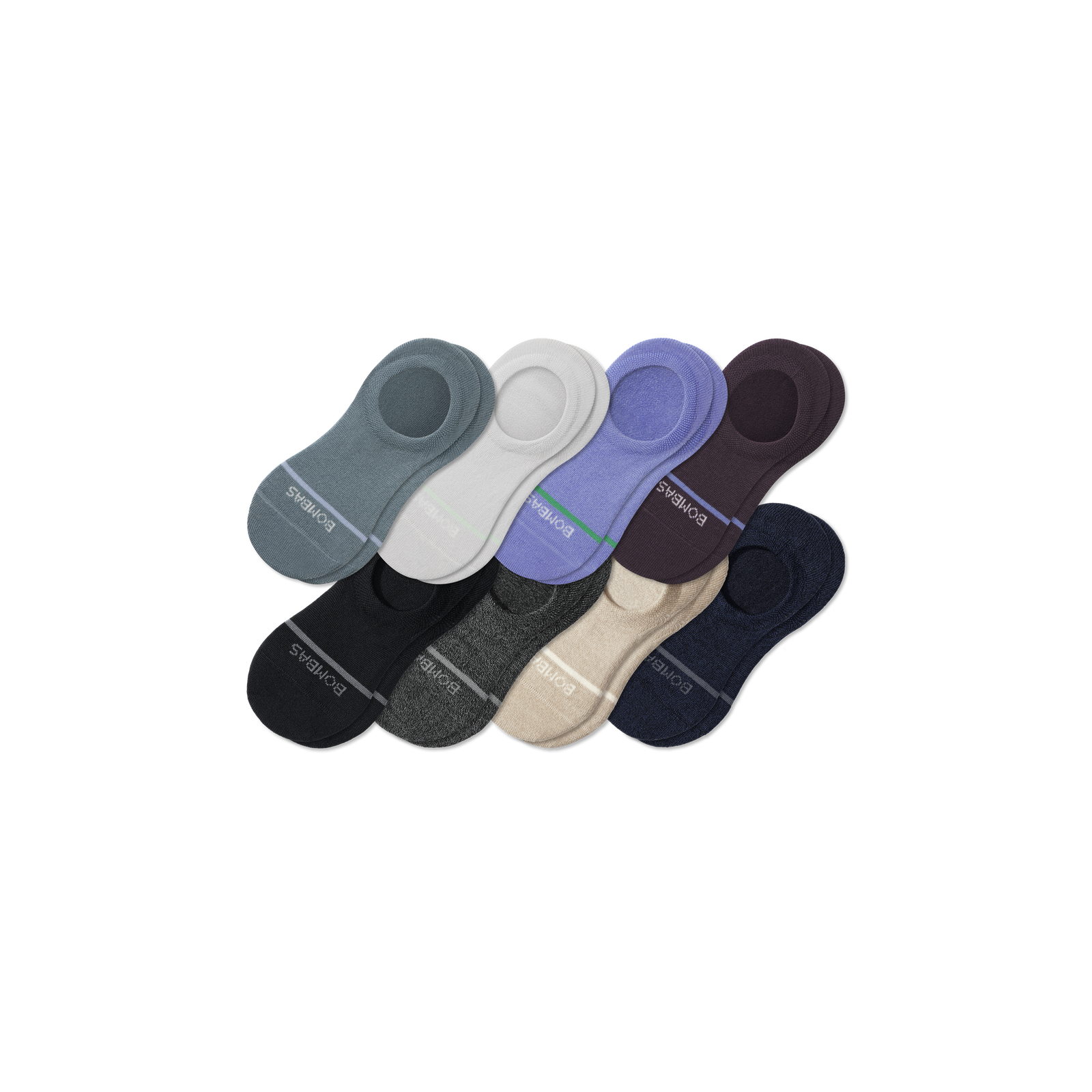 Men's Lightweight Merino Wool Blend No Show Sock 8-Pack - Grey Surf Mix