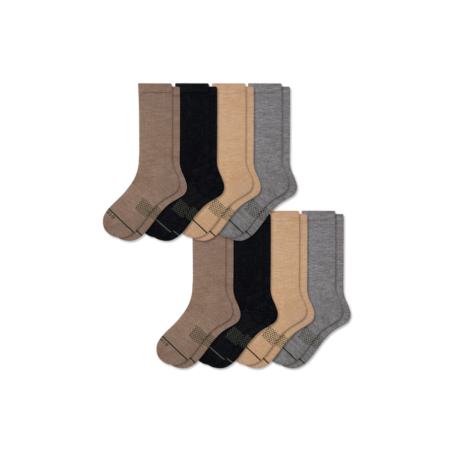 Men's Merino Wool Blend Modern Rib Calf Sock 8-Pack - Modern Weekend Rotation