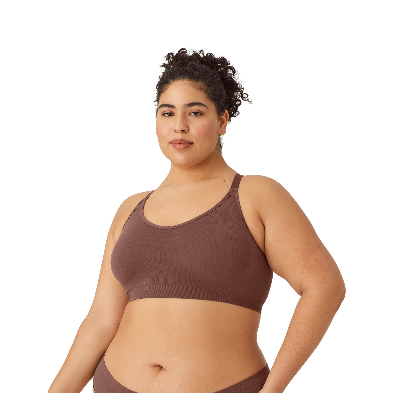 Women's Ribbed Seamless Bralette 2-Pack - hickory-mix - 17