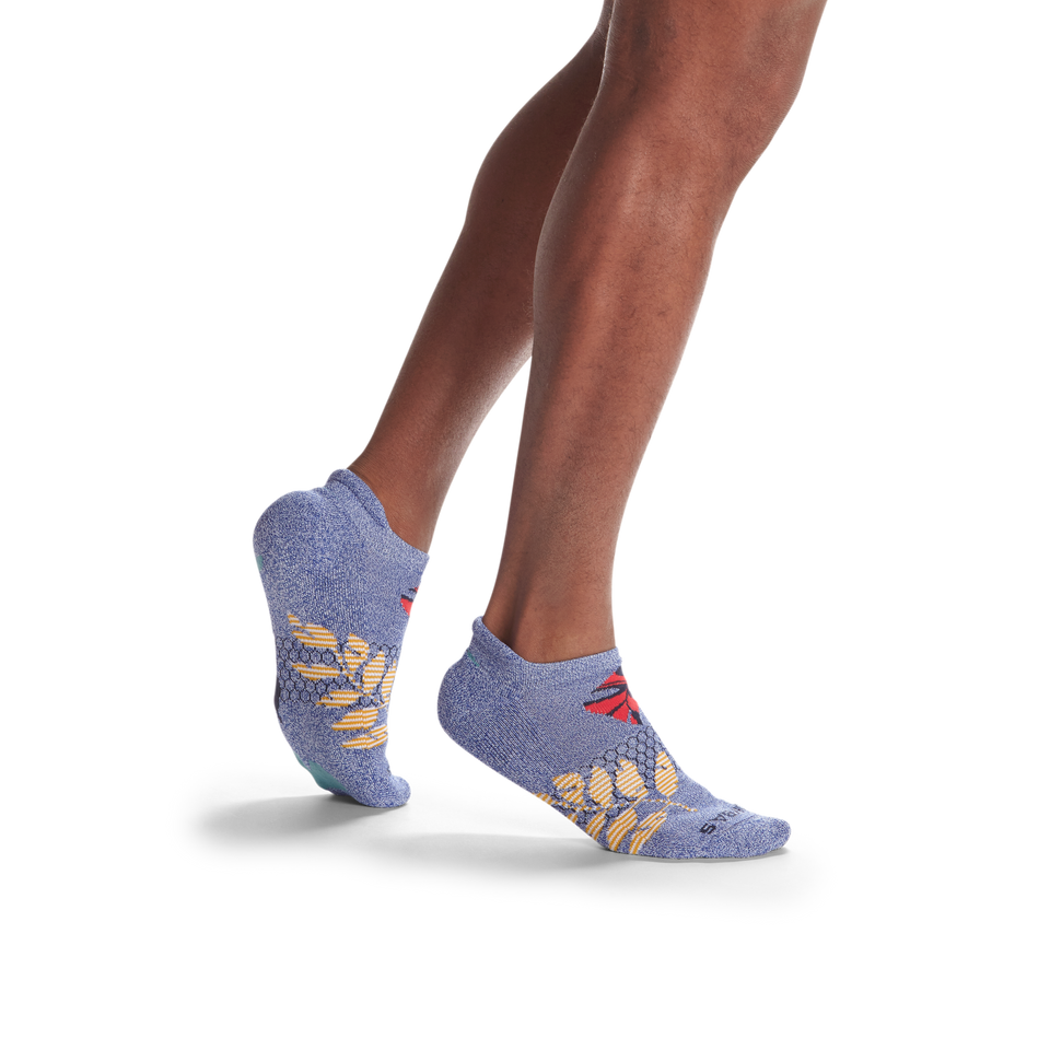 Stripe Leaves Ankle Sock - Neptune Blue MO2