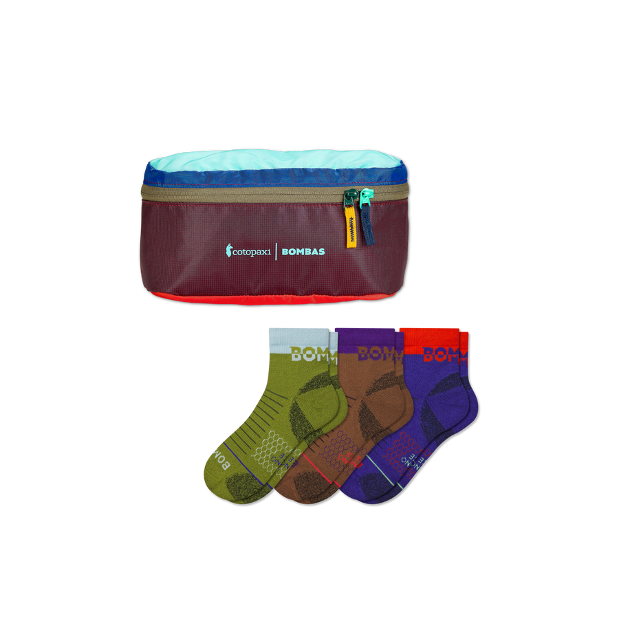 Women's Merino Wool Blend Hiking Quarter Sock 3-Pack & Cotopaxi Fanny Pack - Trail Carry