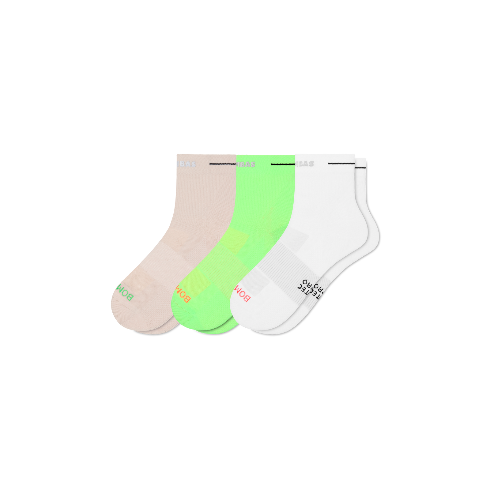 Women's RunPro Quarter Sock 3-Pack - lime sand mix L