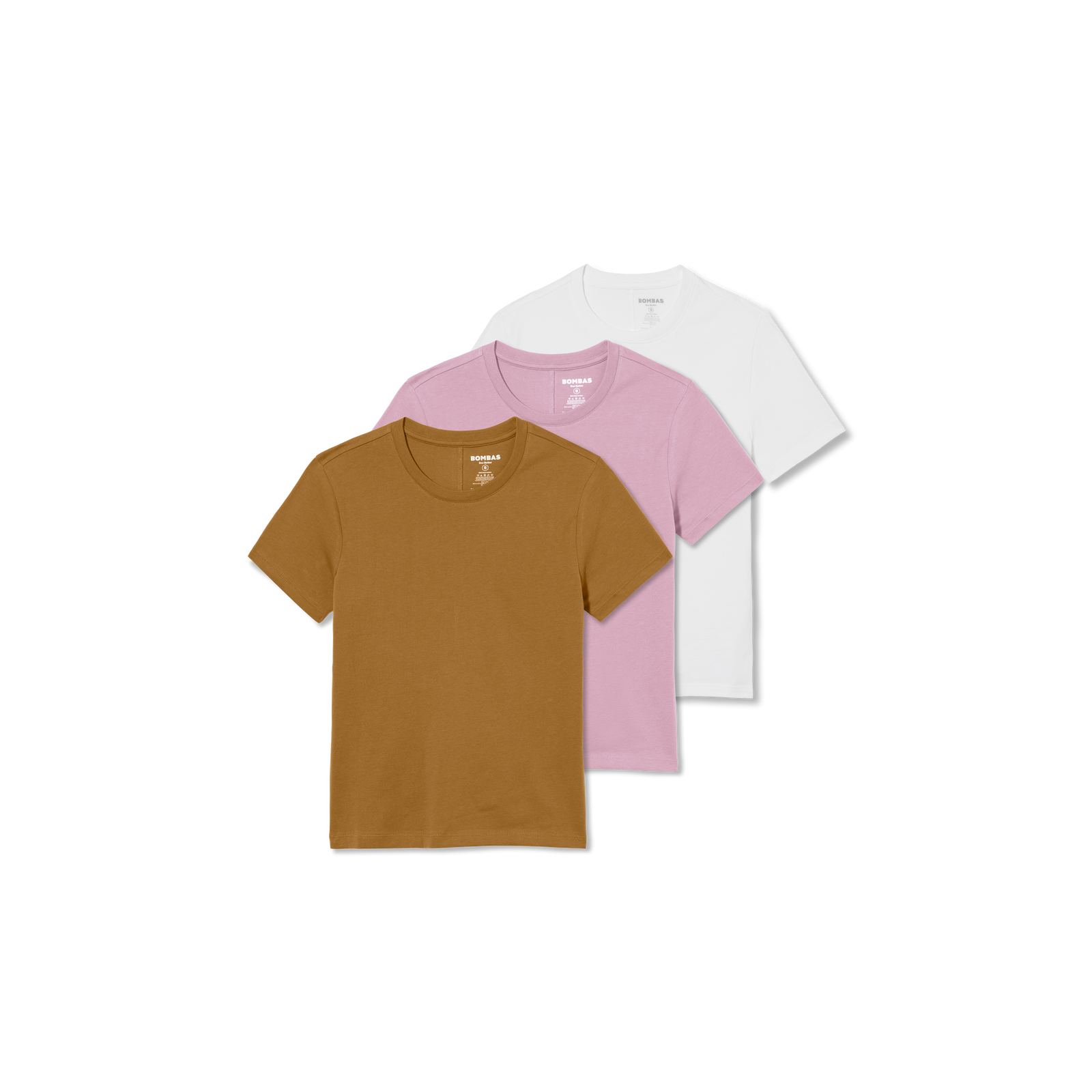 Women's Pima Cotton Slim Crew Neck 3-Pack - Mauve Canteen White Mix L