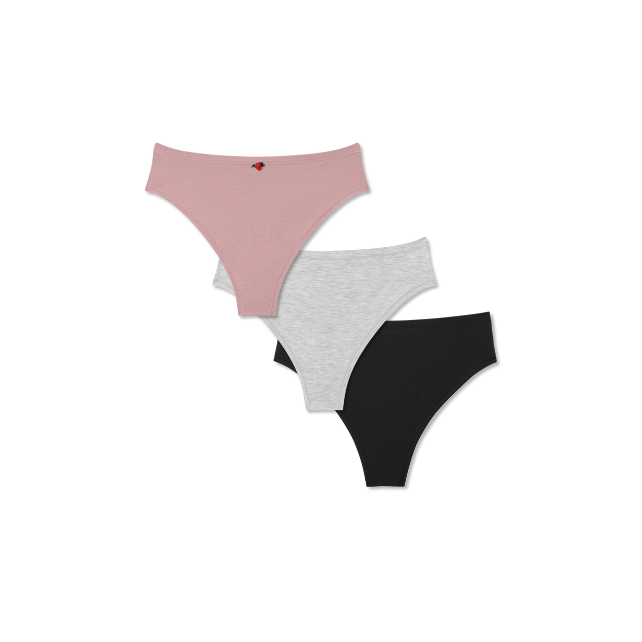 Women's Super Soft Thong 3-Pack - Mauve Grey Black Mix L