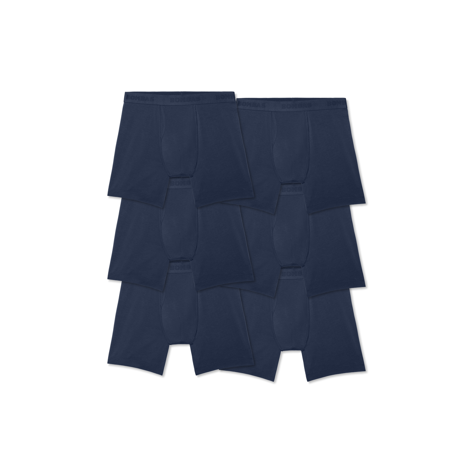 Men's Cotton Modal Blend Boxer Brief - Classic Fly 6-Pack - Midnight Navy L
