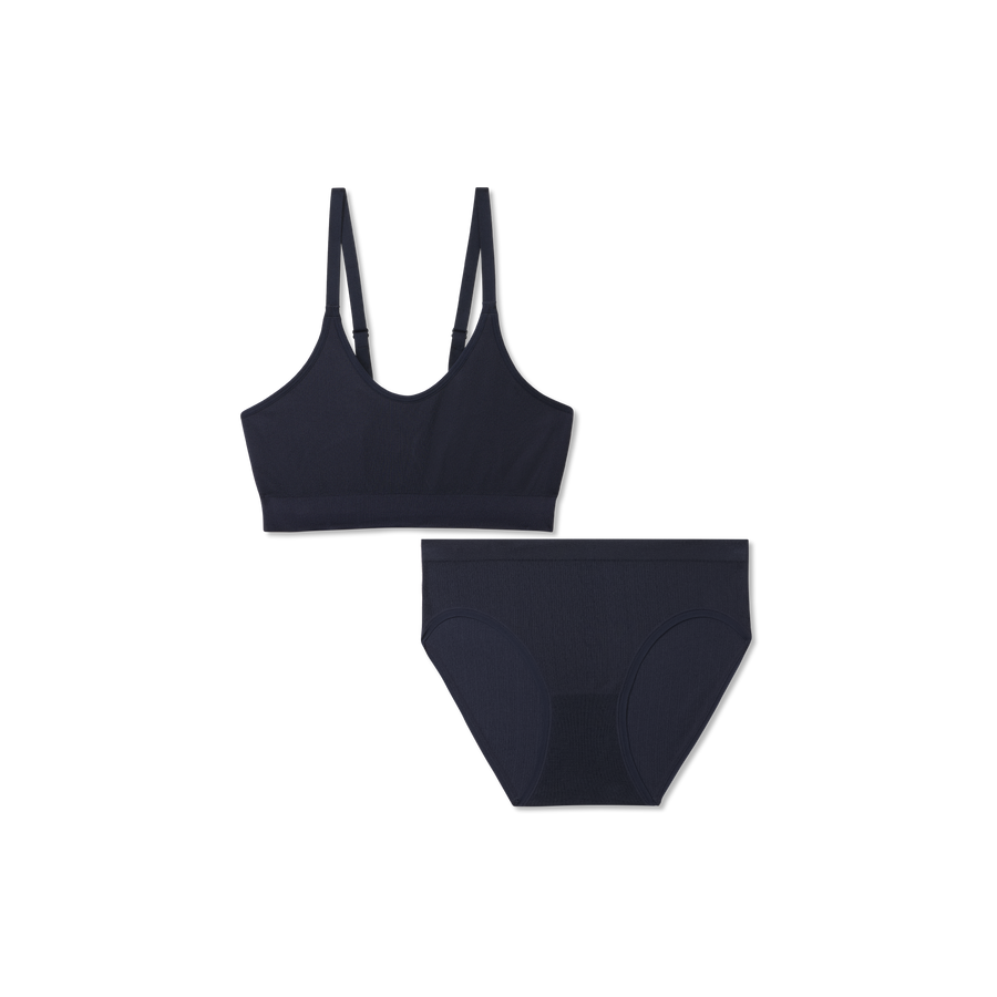 Women's Seamless Scoop Bralette + Brief Pack - Seamless Fit Hold