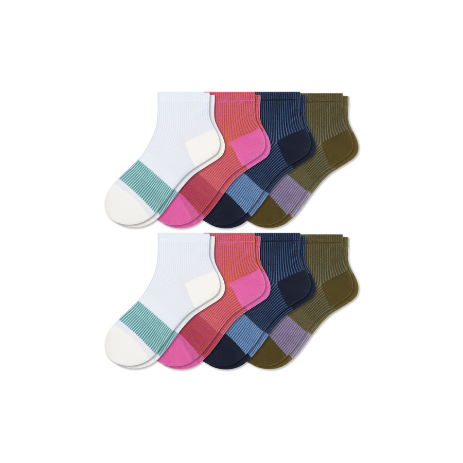 Youth Lightweight Quarter Sock 8-Pack - Comfort Ankle Fit