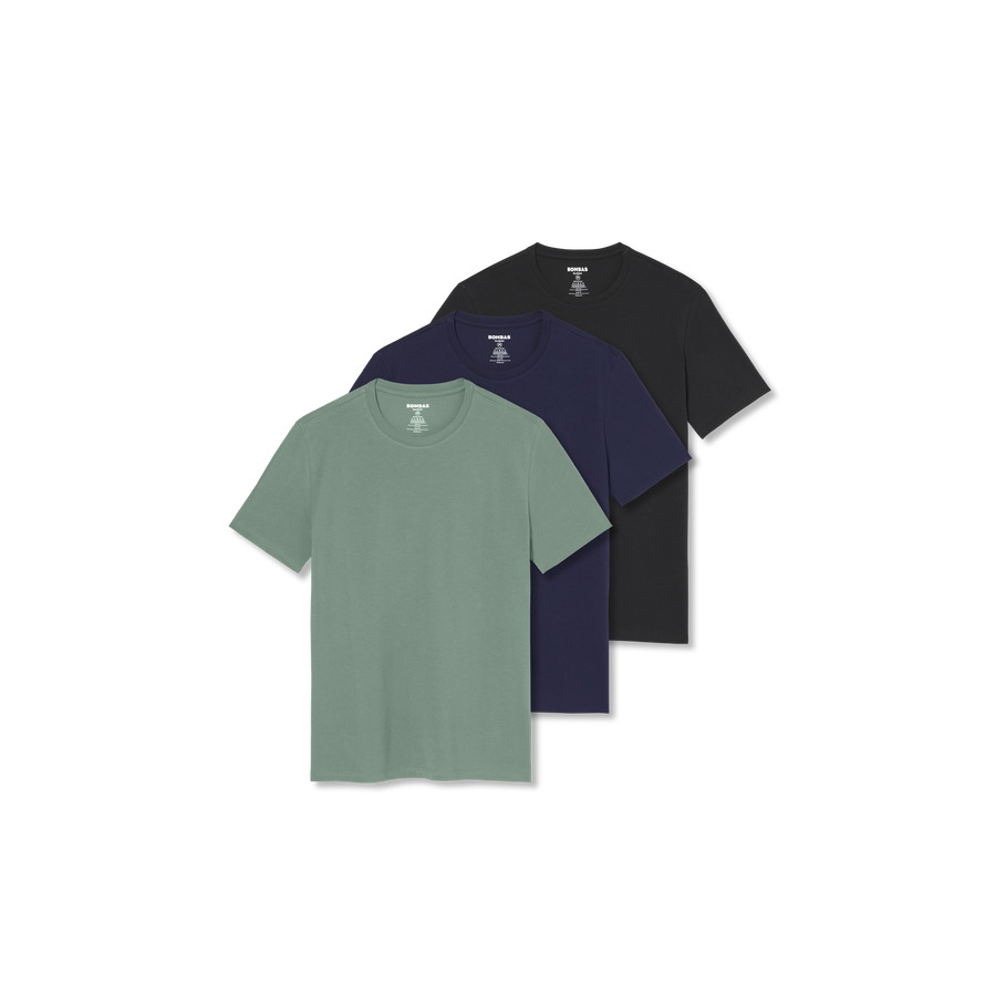 Men's Pima Cotton Crew Neck T-Shirt 3-Pack - Cotton Lounge Style
