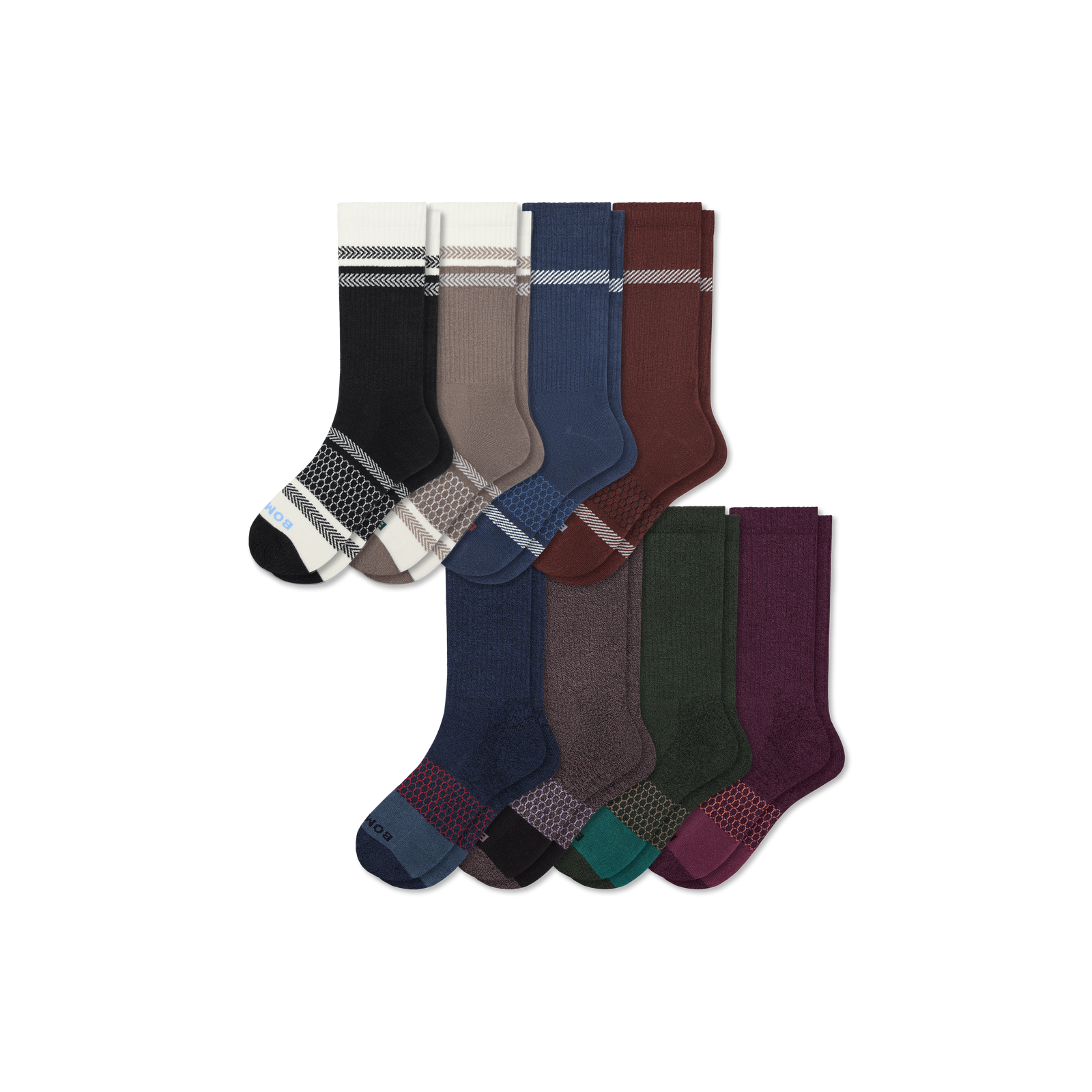 Men's Calf Sock 8-Pack - Olive Holiday Mix L
