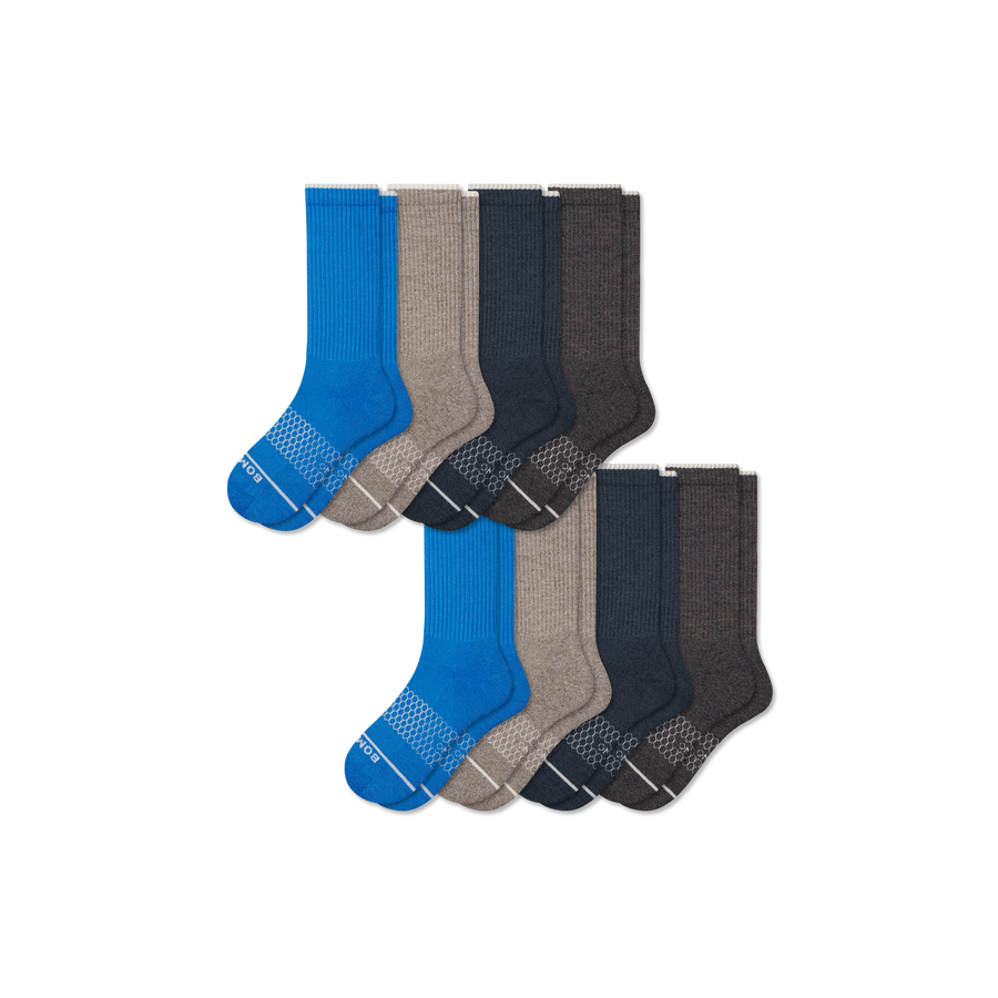 Men's Merino Wool Blend Calf Sock 8-Pack - Weekend Crew Wear