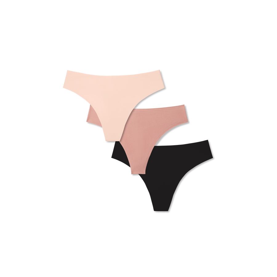 Women's No Show Thong 3-Pack - Second Soft Fit